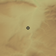 Shaded relief of the 54 km around Šulgara, drawn from the GMTED2010 grid