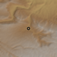 Shaded relief of the 55 km around Tagaw Bāy, drawn from the GMTED2010 grid