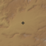 Shaded relief of the 56 km around Tarīn Kawt, drawn from the GMTED2010 grid