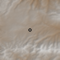 Shaded relief of the 55 km around Bāmīyān, drawn from the GMTED2010 grid