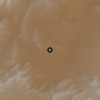 Shaded relief of the 55 km around Barakī Barak, drawn from the GMTED2010 grid