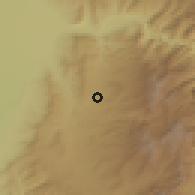 Shaded relief of the 54 km around Čāh Āb, drawn from the GMTED2010 grid