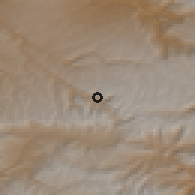 Shaded relief of the 55 km around Čīras, drawn from the GMTED2010 grid