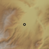 Shaded relief of the 55 km around Dahaneh-ye Ġawri, drawn from the GMTED2010 grid