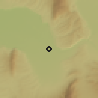 Shaded relief of the 54 km around Dašt-e Arča, drawn from the GMTED2010 grid