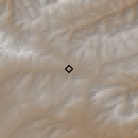 Shaded relief of the 55 km around Gardan Dīwāl, drawn from the GMTED2010 grid