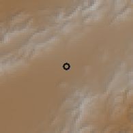 Shaded relief of the 55 km around Gardez, drawn from the GMTED2010 grid