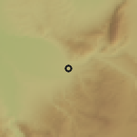 Shaded relief of the 54 km around H̱ānābād, drawn from the GMTED2010 grid