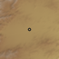 Shaded relief of the 55 km around Khowst, drawn from the GMTED2010 grid
