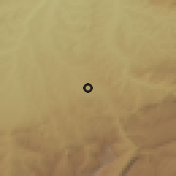 Shaded relief of the 55 km around Maymanah, drawn from the GMTED2010 grid