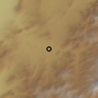 Shaded relief of the 55 km around Nahrīn, drawn from the GMTED2010 grid