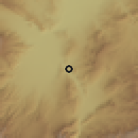 Shaded relief of the 55 km around Pol-e H̱umrī, drawn from the GMTED2010 grid