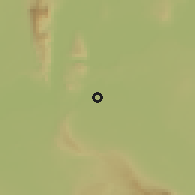 Shaded relief of the 54 km around Qal'eh-ye Zal, drawn from the GMTED2010 grid