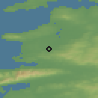 Shaded relief of the 49 km around Abbeydorney, drawn from the GMTED2010 grid