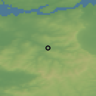 Shaded relief of the 49 km around Abbeyfeale, drawn from the GMTED2010 grid