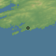 Shaded relief of the 49 km around Baltimore, drawn from the GMTED2010 grid
