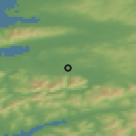 Shaded relief of the 49 km around Beaufort, drawn from the GMTED2010 grid