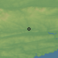 Shaded relief of the 49 km around Blarney, drawn from the GMTED2010 grid