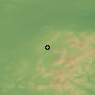 Shaded relief of the 48 km around Blessington, drawn from the GMTED2010 grid