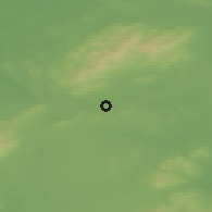 Shaded relief of the 48 km around Borris-in-Ossory, drawn from the GMTED2010 grid