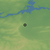 Shaded relief of the 49 km around Ardagh, drawn from the GMTED2010 grid