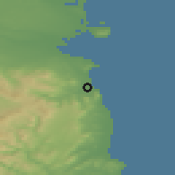 Shaded relief of the 48 km around Bray, drawn from the GMTED2010 grid