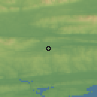 Shaded relief of the 49 km around Bridebridge, drawn from the GMTED2010 grid