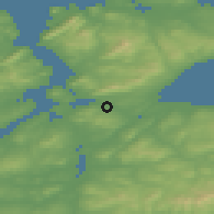 Shaded relief of the 47 km around Bridge End, drawn from the GMTED2010 grid