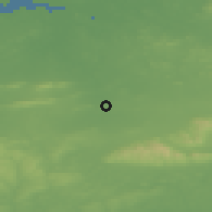 Shaded relief of the 49 km around Bruree, drawn from the GMTED2010 grid