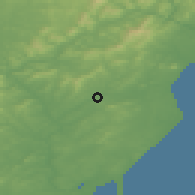 Shaded relief of the 49 km around Camolin, drawn from the GMTED2010 grid