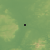 Shaded relief of the 48 km around Carlow, drawn from the GMTED2010 grid