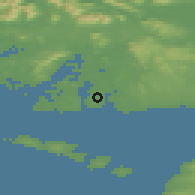 Shaded relief of the 48 km around Carraroe, drawn from the GMTED2010 grid