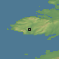 Shaded relief of the 48 km around Carrick, drawn from the GMTED2010 grid