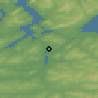 Shaded relief of the 48 km around Carrigans, drawn from the GMTED2010 grid