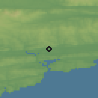 Shaded relief of the 49 km around Carrigtwohill, drawn from the GMTED2010 grid