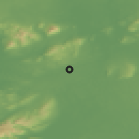 Shaded relief of the 48 km around Castlebar, drawn from the GMTED2010 grid