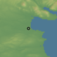 Shaded relief of the 48 km around Castlebellingham-Kilsaran, drawn from the GMTED2010 grid