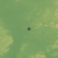 Shaded relief of the 48 km around Castledermot, drawn from the GMTED2010 grid