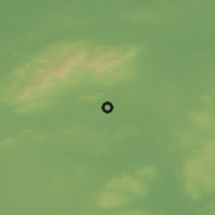 Shaded relief of the 48 km around Castletown, drawn from the GMTED2010 grid
