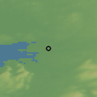 Shaded relief of the 48 km around Clarinbridge, drawn from the GMTED2010 grid