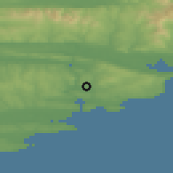 Shaded relief of the 49 km around Clashmore, drawn from the GMTED2010 grid