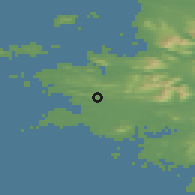 Shaded relief of the 48 km around Clifden, drawn from the GMTED2010 grid