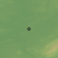 Shaded relief of the 48 km around Cloghan, drawn from the GMTED2010 grid