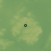 Shaded relief of the 48 km around Clogh-Chatsworth, drawn from the GMTED2010 grid