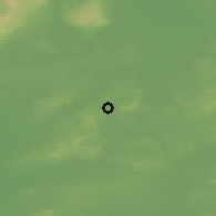 Shaded relief of the 48 km around Arva, drawn from the GMTED2010 grid