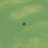 Shaded relief of the 48 km around Clones, drawn from the GMTED2010 grid
