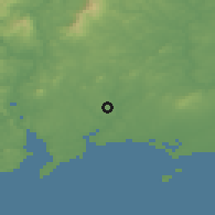 Shaded relief of the 49 km around Clongeen, drawn from the GMTED2010 grid