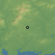 Shaded relief of the 49 km around Clonroche, drawn from the GMTED2010 grid