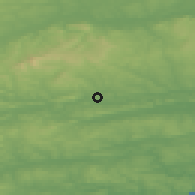 Shaded relief of the 49 km around Coachford, drawn from the GMTED2010 grid