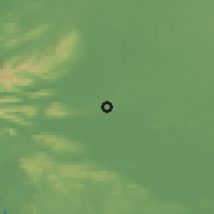 Shaded relief of the 48 km around Cong, drawn from the GMTED2010 grid